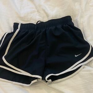 Nike Women's Black and White Athletic Shorts
